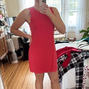 J. Crew Coral Scalloped Shift Dress